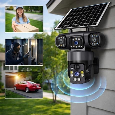 TPZ solar camera use cases for deliveries, intruders and vehicles